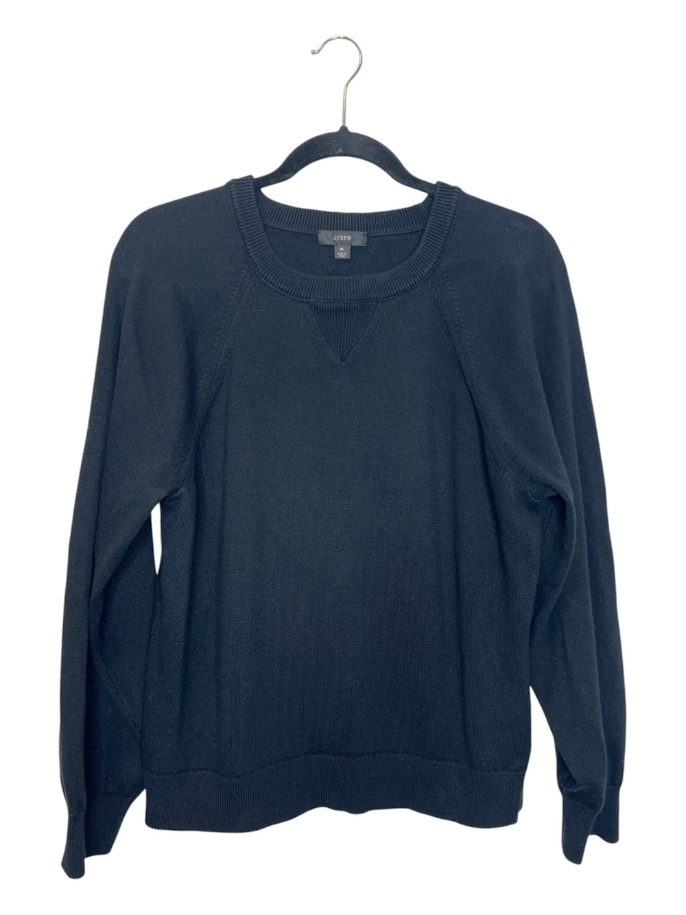 J. Crew Cotton Cashmere Pullover Sweatshirt in Black size Medium